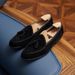Euro Step Summer Breathable Men's British Style Fashion Slip-On Suede One-Step Tassel Loafers_vogvips.com