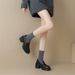 Soft Soft! 2024 Handmade Round Toe Thick Sole High Loafers Chunky Heel_vogvips.com