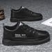 Summer New Breathable White Men's Trend Versatile Black Leather Sports Casual Board Shoes Men_vogvips.com