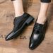 Euro Step Large Size Brogue Pointed Business Formal Casual British Style Men's Leather Shoes_vogvips.com