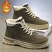 European Warm Series Winter Fleece-Lined Martin For Men, Trendy Versatile High-Top Work Thickened Warm Cotton Shoes, Thick-Soled Casual Ankle_vogvips.com