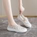 Lightweight Breathable Mesh Flat Sandals For Women • Round Toe • Low Heel • Spring Summer Daily Leisure Wear • Solid Color • PVC Sole_vogvips.com