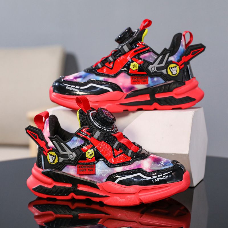 Boys' Leather New Button Sports Shoes Autumn Soft And Light Children's Shoes Boy Student Mecha Running Shoes_vogvips.com