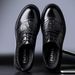 New Derby shoes men's summer leather shoes hollow leather men's shoes high-grade business formal leather shoes_vogvips.com