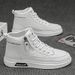 High-Top Sneakers Men Designed All Seasons, Featuring Non-Slip PU Sole And A White Laceless Design Suitable For Urban_vogvips.com