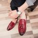 Leather Autumn New Korean Version Pointed Tassel Men's British Crocodile Pattern Hairstylist Leather Men's Shoes_vogvips.com