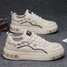 Men's Spring Breathable 2025 New Korean Style Student Casual Versatile Niche Sneakers Sports Height-Increasing White_vogvips.com