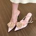 Foreign Trade Large Size Pointed High Heels Women's Fashion Rose Sandals Empty Stiletto Shoes_vogvips.com