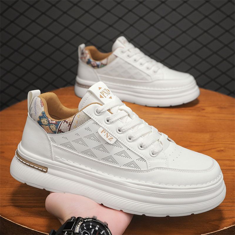 Men's Sneakers Breathable Lightweight Comfortable Casual White Board Shoes Fashion Sports Walking Lace Up Non-slip_vogvips.com