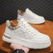 Men's Sneakers Breathable Lightweight Comfortable Casual White Board Shoes Fashion Sports Walking Lace Up Non-slip_vogvips.com