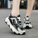 New Height Increasing Dad Women's Soft Sports Shoes, Mesh Breathable Thick Soled Travel White Shoes C63_vogvips.com