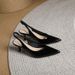 2026 Pointed 699-2 Patent Leather Toe Back Strap Single Daily Commuting Work Shoes Korean Style Simple High Heels Size 3_vogvips.com