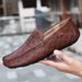 Bean Lazy Leather Fashion Handmade Business Formal One Step Breathable Men's Driving Shoes_vogvips.com