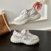 7cm Height Increasing 25ss Cortez Summer Genuine Leather Breathable Satin Tire German Training Women Thick Sole Lace-up_vogvips.com