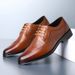 Euro Step Brogue Leather For Men Korean Style Trendy Versatile Pointed Toe Lace-up Fashion British Business Formal Hollow Casual_vogvips.com