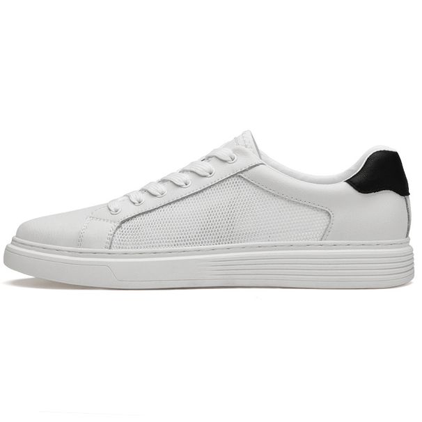 Little White Shoes Men's Cowhide Shoes Flat-soled Lace-up Soft Cowhide Casual Sports Shoes Men's Simple Low-top Board Shoes Men_vogvips.com