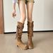 2025 Autumn Wasteland Style Tassel Knight Thick Heel Over-the-Knee Long Slimming Pile Mid-Calf Boots For Women_vogvips.com