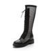 Inner Height Increasing Martin 25 Spring Summer Thin Over-the-Knee Black Mesh Breathable Hollow Long Boots For Women_vogvips.com