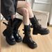 British Style Martin For Women 2025 Spring Summer New Thick Heel Belt Buckle Short Motorcycle Versatile Single Boots_vogvips.com