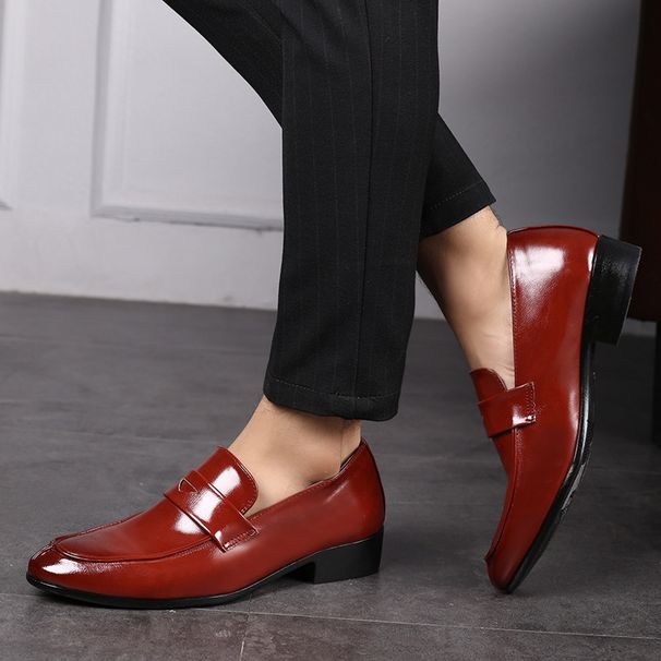 Euro Step Men's Large Size Leather Korean Style Slip-On Casual Shoes_vogvips.com