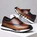 Euro Step 2025 Spring New Top Layer Cowhide Men's Brogue Loafers Genuine Single Flat Leather Shoes_vogvips.com