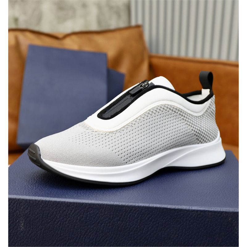 Spring And Autumn British Style Slip-On Front Zipper Thick Sole Shock-Absorbing Loafers Fashionable Lightweight_vogvips.com