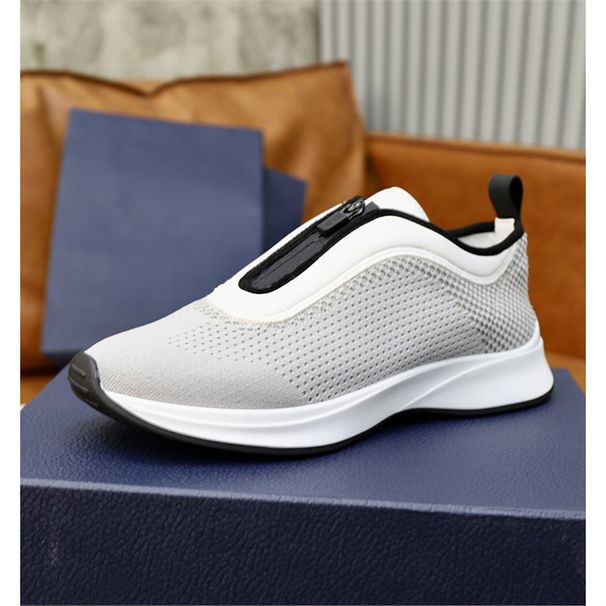 Spring And Autumn British Style Slip-On Front Zipper Thick Sole Shock-Absorbing Loafers Fashionable Lightweight_vogvips.com