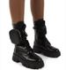 Women's Fashion Retro British Style Mid-Calf Boots With Buckle & Ribbon Details, Round Toe Chunky Heel Waterproof Slip-Resistant Martin Boots_vogvips.com