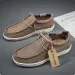 Mens Casual Canvas Shoes Moc Toe Design Breathable Slip On Daily Driving Loafers_vogvips.com