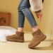 Snow boots winter new thick wool thickened fashion warm short tube trend thick sole increase cotton shoes_vogvips.com