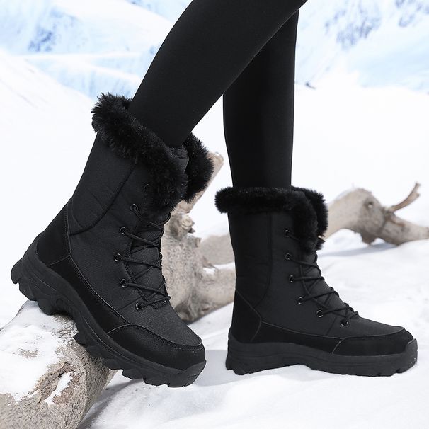 High Top Anti Slip And Fleece Women's Boots, High Boots, Women's Snow Boots, Fashionable And Warm Boots_vogvips.com