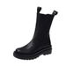 Plus Size Chunky Heel Thick Sole Padded For Women 2025 Winter New British Style Versatile Slip-On Fashion Boots_vogvips.com