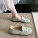 Breathable Hollow Women's Doudou Shoes Soft Sole Soft Surface Woven Fabric Comfortable Flat Sole Single Shoe_vogvips.com