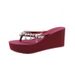 New High-heeled Herringbone Women's Rhinestone Chain Pendant, Thick Soled Fashionable Clip On Foot Slippers, Worn_vogvips.com