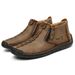 Men's Martin Boots Spring And Autumn Plus Size Zipper Men's Boots Outdoor Leisure Hand-Stitched Worker Boot_vogvips.com