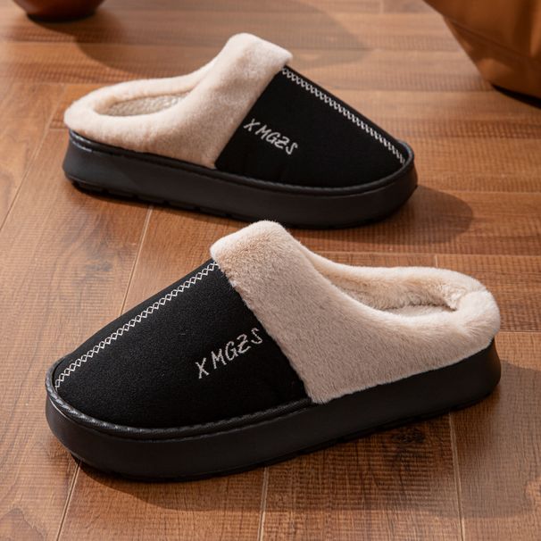 Ins Autumn Winter Cotton Women, Indoor And Outdoor Non-Slip Warm Non-Smelly EVA Furry Slippers For Men_vogvips.com