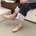 2025 Spring New Soft Sole Ballet Socialite Style Fashion Versatile Square Toe Flat Cross Elastic Band Single Shoes_vogvips.com