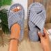 Open Toe Women's Autumn And Winter Indoor And Outdoor Thick Soled Warm Plush Maternity Slippers, One Strap Cotton Slippers, Women's Foam Comfortable_vogvips.com