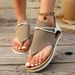 Summer Women's Wide Width Sandals - Comfortable Flat Casual Sandals For Everyday Wear_vogvips.com