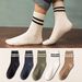 7 Pair Men's Striped Casual Breathable Cotton Socks High Quality Harajuku Retro Style_vogvips.com