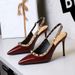 Women's Elegant Pointed Toe Stiletto Heel Dress Pumps With Studs And Ankle Strap For Parties Weddings & Evening Events Single Strap Single Shoes_vogvips.com