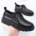 Men's Low-top British Style Chunky Casual Leather Shoes For Wedding And Office Wear_vogvips.com