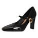 Mary Jane One Strap Red High Heels Chunky Heel Sexy 2025 New Style Patchwork French Square Toe Single Shoes_vogvips.com