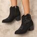 Women's Embroidered Ankle Boots Round Toe Chunky Heel Side Zipper Comfortable Martin Boots For Winter Side Zipper Martin Boots_vogvips.com