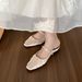 French Satin Closed-Toe For Women Summer Outdoor High-End Mary Jane Shoes Mules Fairy Style Cool Slippers_vogvips.com