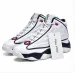 Mens White Navy High Top Basketball Shoes Shock Absorption Training Sneakers_vogvips.com