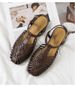 ZAROY Summer Women Gladiator Sandals Flat Ankle Strap Narrow Band Roman Shoes Casual Beach Vacation Hollow Out Big Size_vogvips.com