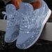 2026 Front Lace Up Sequined Flat Bottomed Oversized Women's Casual Single Shoes Women_vogvips.com