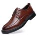 Breathable Business Casual Leather Shoes - Soft Sole Round Toe Oxfords For Office & Daily Wear - Lightweight & Durable PU Upper With Rubber Outsole_vogvips.com