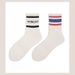 Men And Women's Fashion Sport Socks With Stripe Design, Breathable Cotton Blend, Comfortable Mid-Crew Socks For Casual Wear, Gym, And Daily Use_vogvips.com